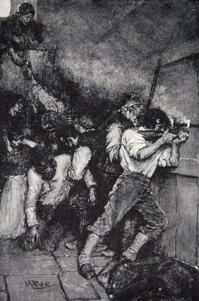 La difesa di Fort Boonesborough, Kentucky c.1795, pubblicato in Harper
